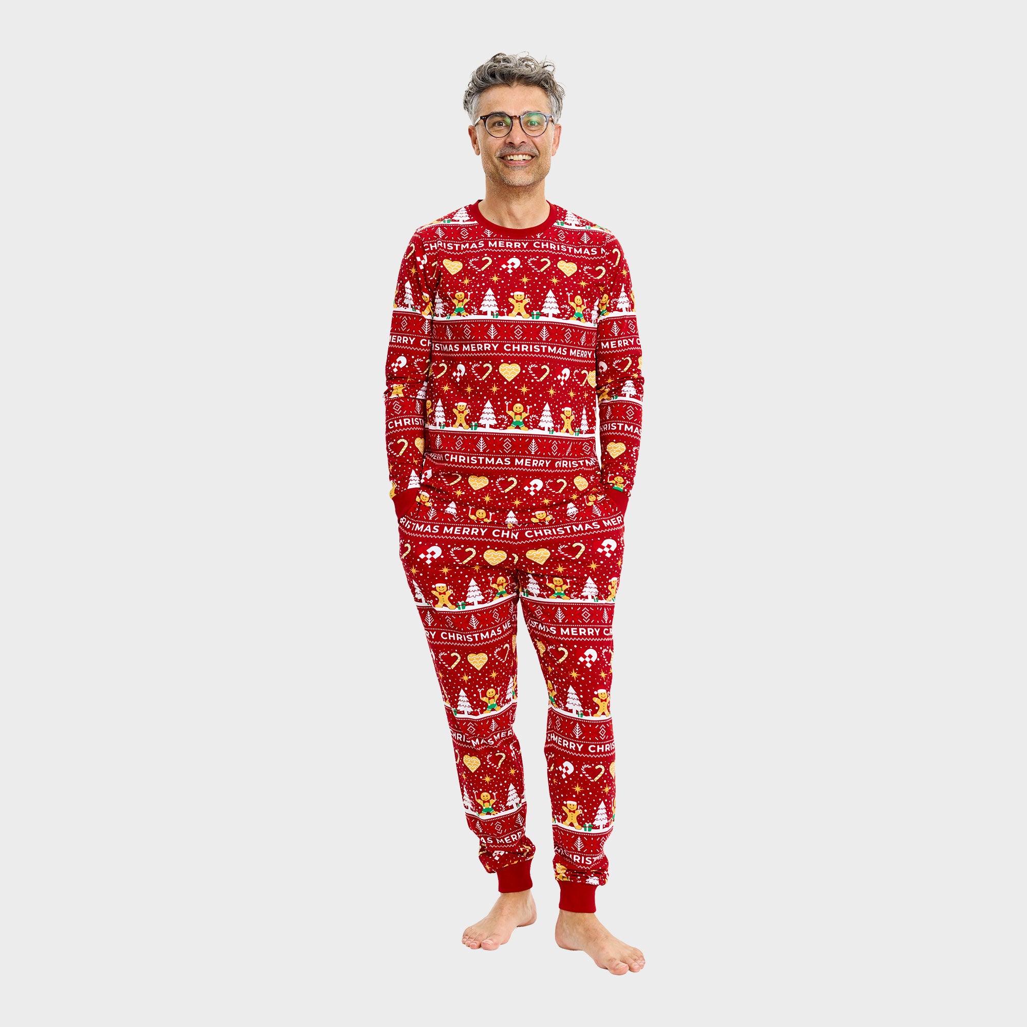 Christmas Cookie julepyjamas rød - Herre.